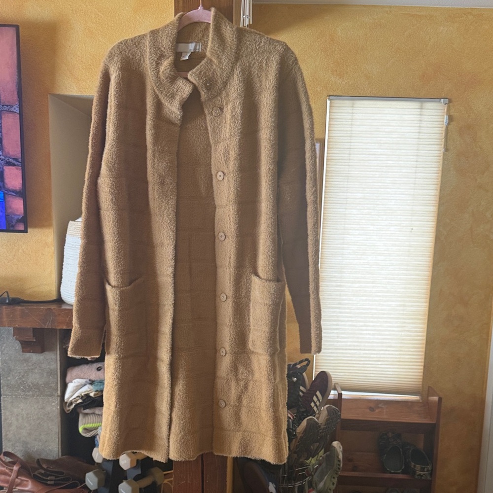 Teddy Longline Coatigan in Camel